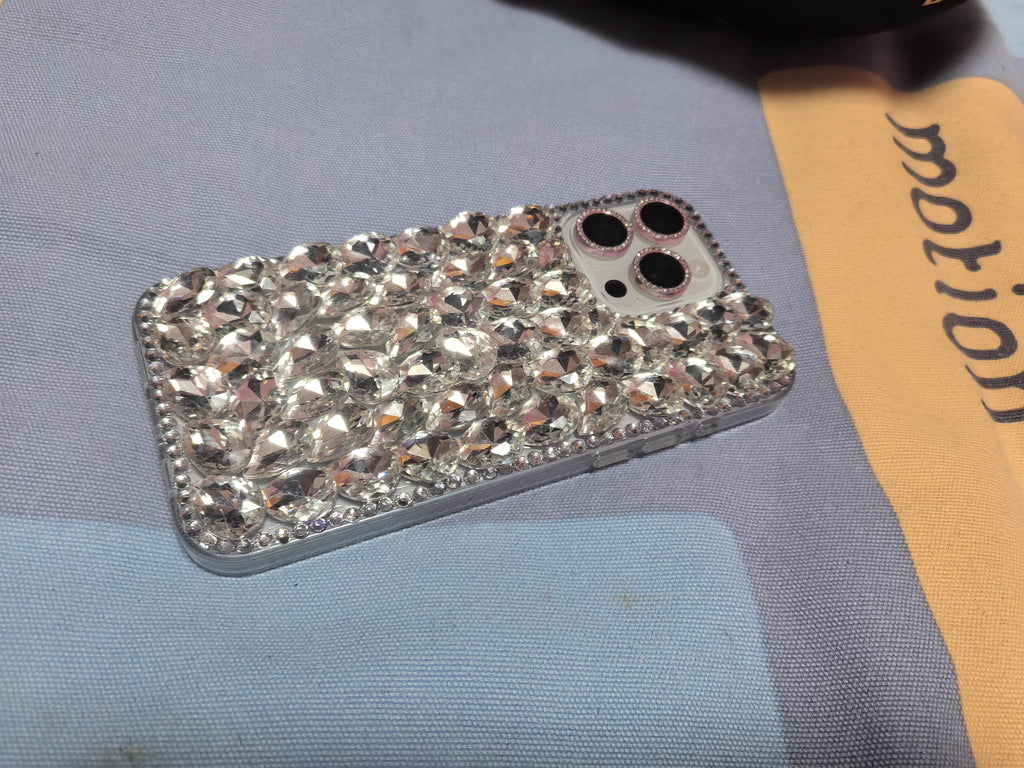 Handmade Rhinestone Phone Case — Sparkling Crystal Cover for iPhone & Samsung