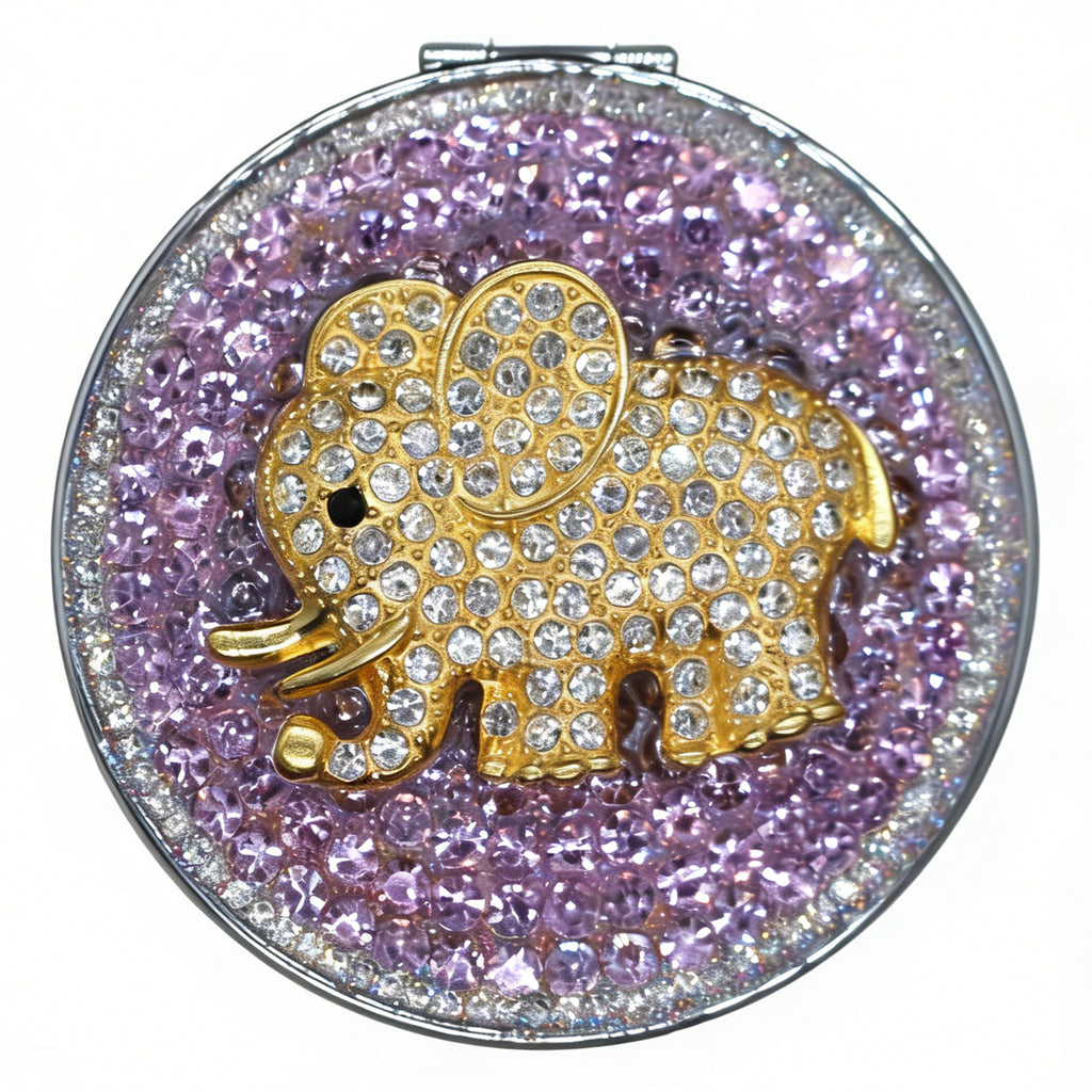 Personalized Monogram Compact Mirror — Double-Sided 1X/2X Magnifying Makeup Mirror（BOW TIE)