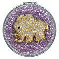 Personalized Monogram Compact Mirror — Double-Sided 1X/2X Magnifying Makeup Mirror（ELEPHANT)