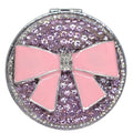 Personalized Monogram Compact Mirror — Double-Sided 1X/2X Magnifying Makeup Mirror（BOW TIE)