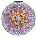 Personalized Monogram Compact Mirror — Double-Sided 1X/2X Magnifying Makeup Mirror（SNOWFLAK)
