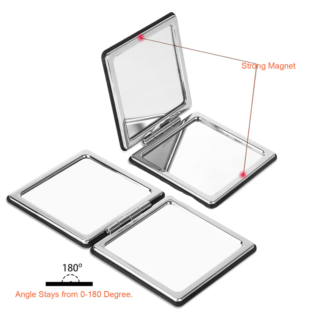 Personalized Butterfly Monogram Compact Mirror | 1X/2X Double-Sided Travel Makeup Mirror for Women