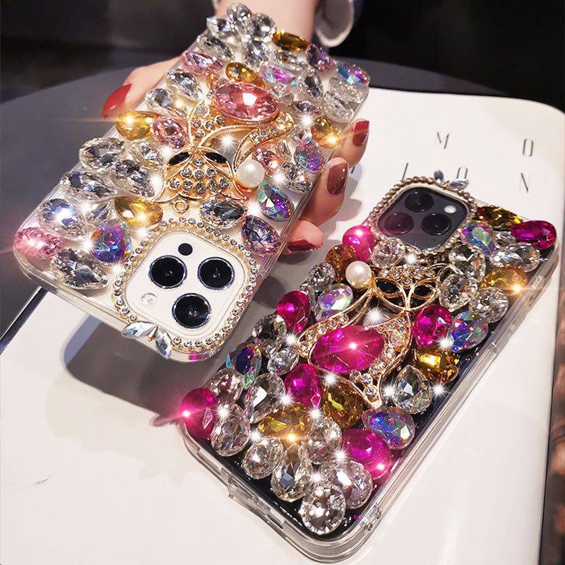 Handmade Rhinestone Phone Case — Sparkling Diamond Y2K Fox Crystal Cover for iPhone & Samsung