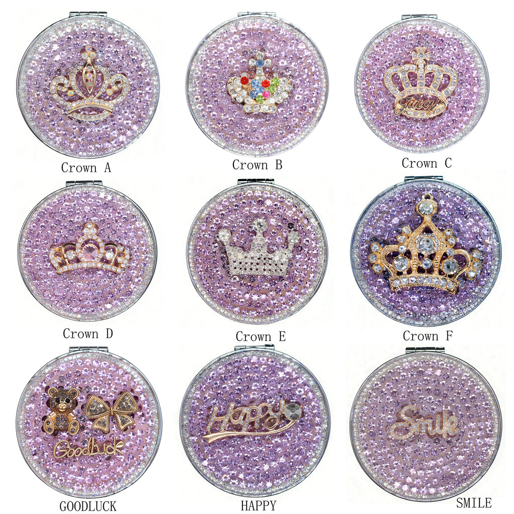 Personalized Monogram Compact Mirror — Double-Sided 1X/2X Magnifying Makeup Mirror