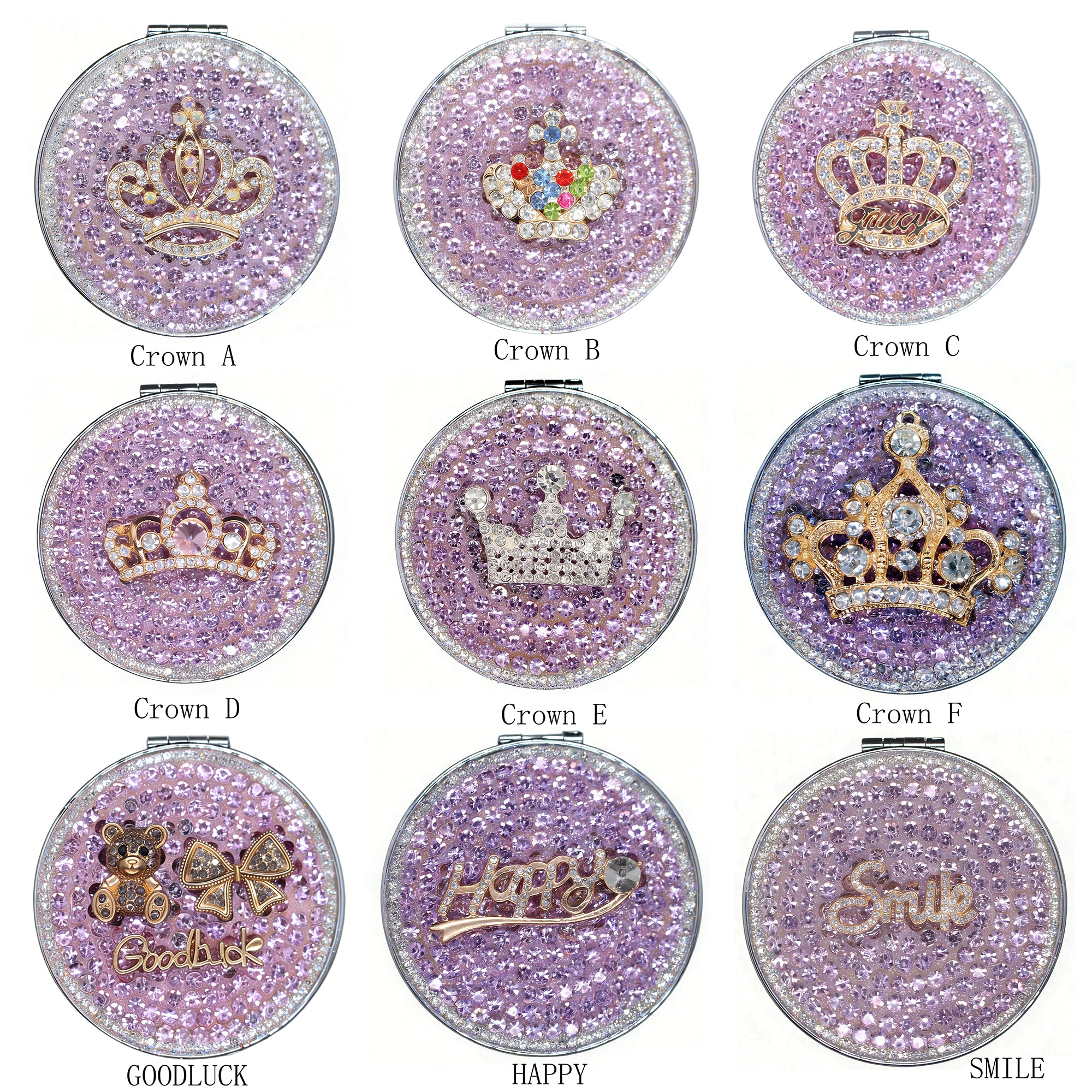 Personalized Monogram Compact Mirror — Double-Sided 1X/2X Magnifying Makeup Mirror