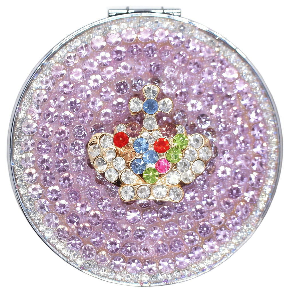 Personalized Monogram Compact Mirror — Double-Sided 1X/2X Magnifying Makeup Mirror（BOW TIE)