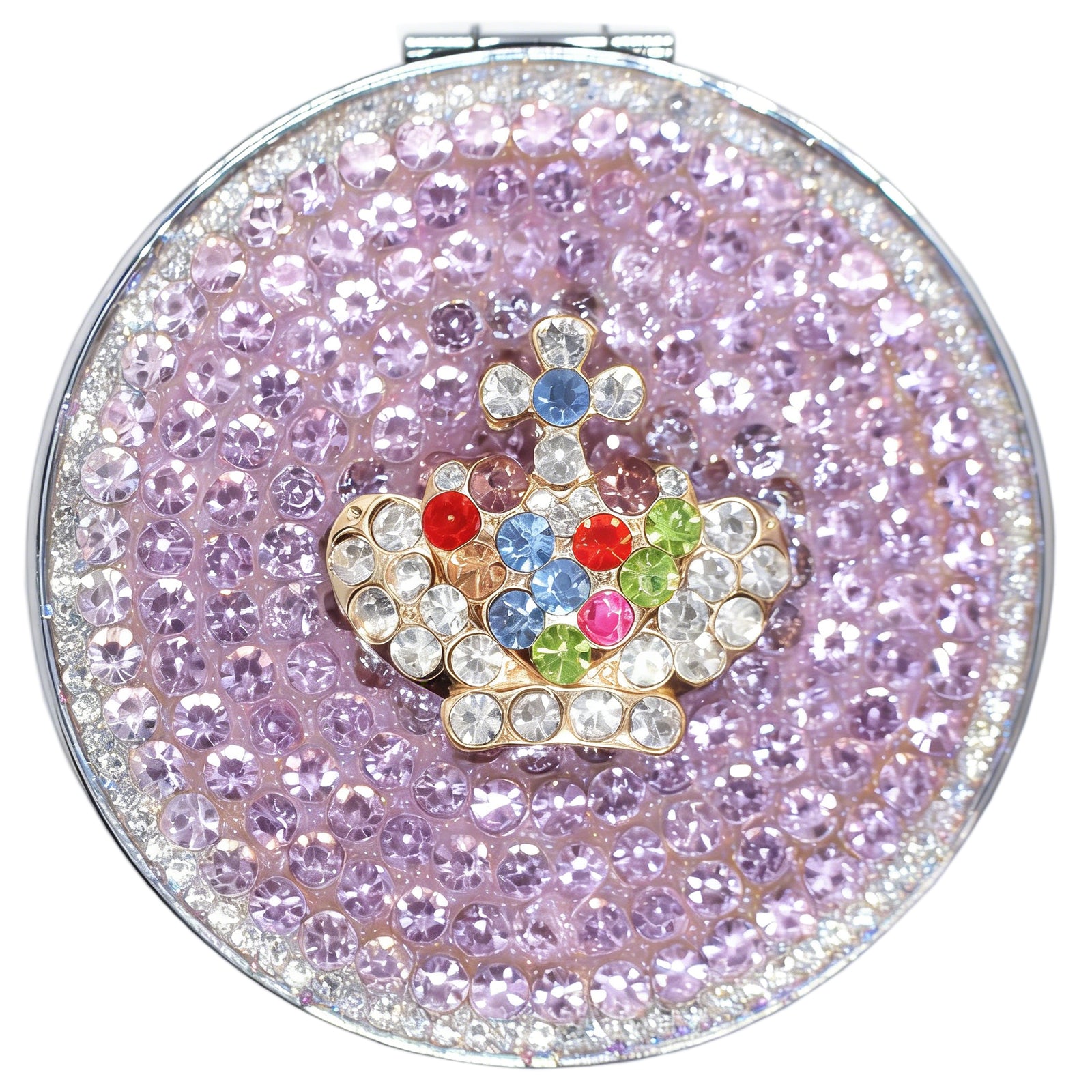 Personalized Monogram Compact Mirror — Double-Sided 1X/2X Magnifying Makeup Mirror