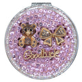 Personalized Monogram Compact Mirror — Double-Sided 1X/2X Magnifying Makeup Mirror（GOODLUCK)