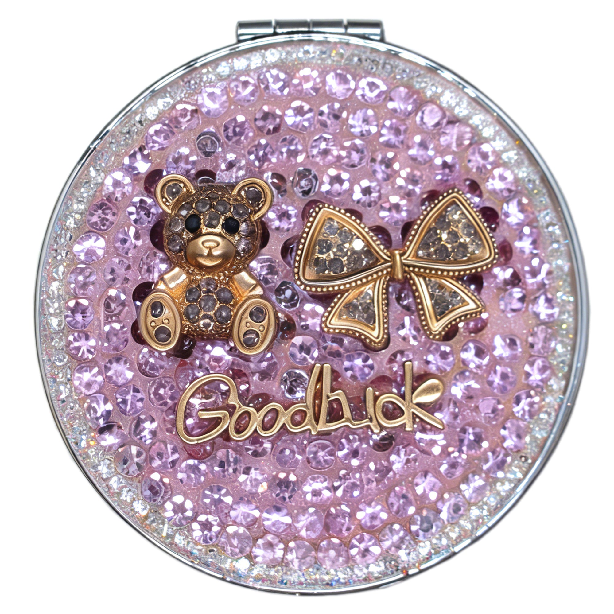 Personalized Monogram Compact Mirror — Double-Sided 1X/2X Magnifying Makeup Mirror