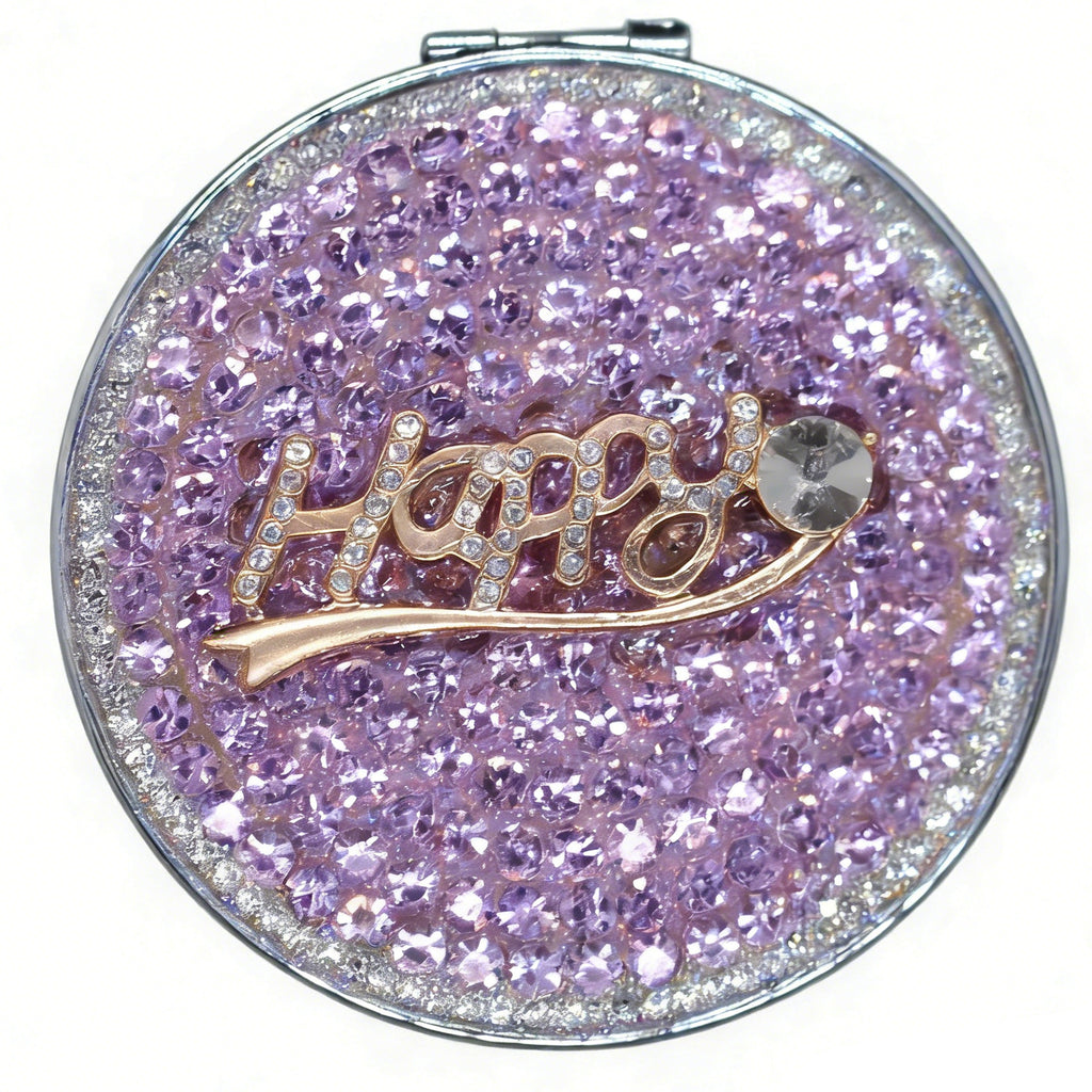 Personalized Monogram Compact Mirror — Double-Sided 1X/2X Magnifying Makeup Mirror（BOW TIE)