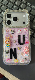 Personalisierte Initialen, handgemachte Strass-Diamant-Kristall-Schutzhülle für iPhone-Serie