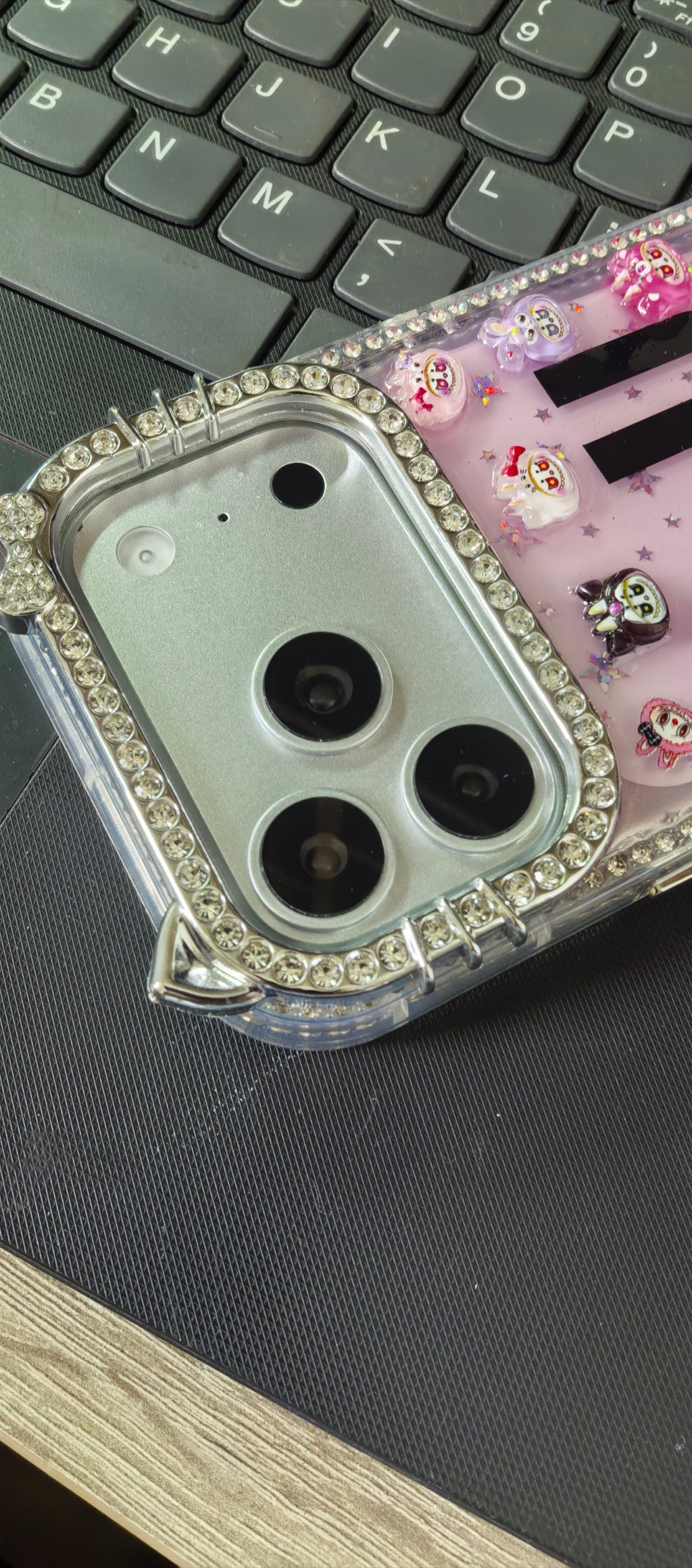 Personalisierte Initialen, handgemachte Strass-Diamant-Kristall-Schutzhülle für iPhone-Serie