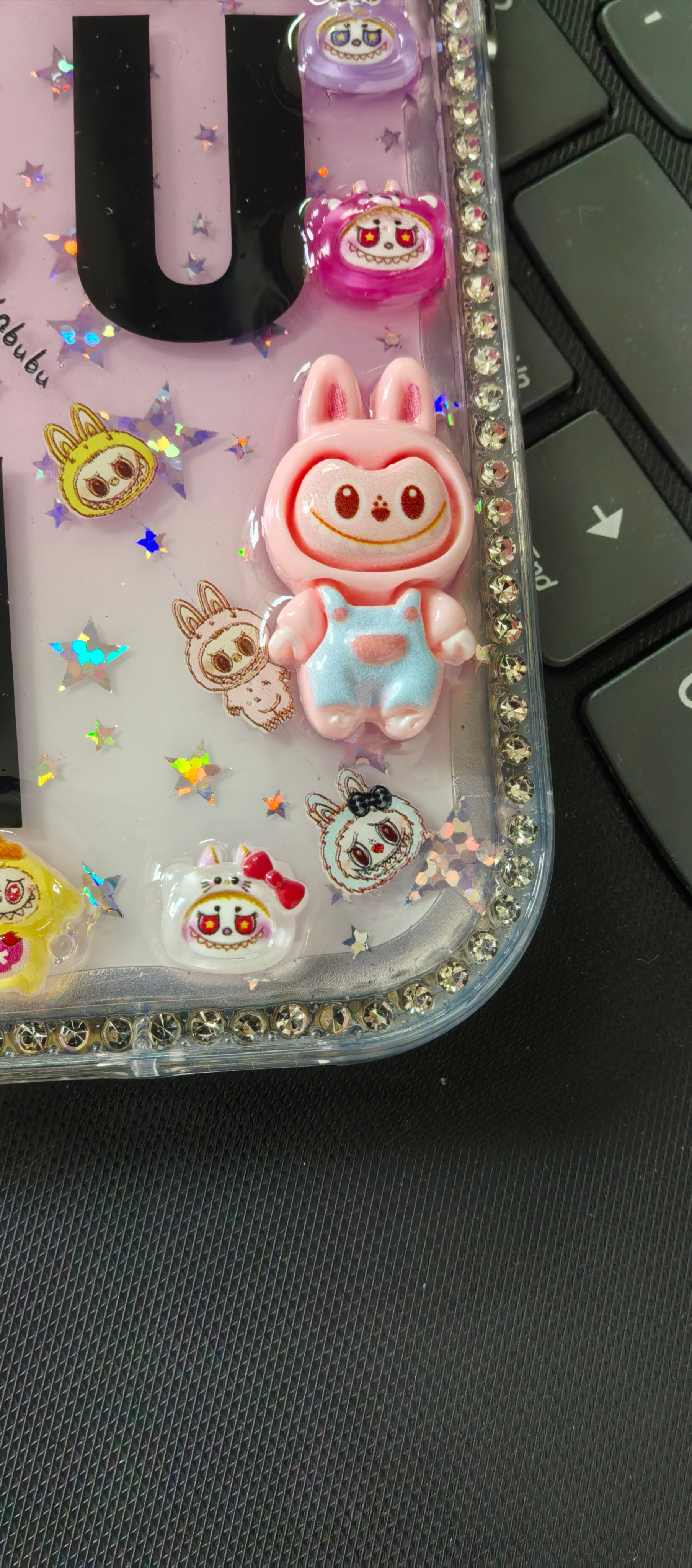 Personalisierte Initialen, handgemachte Strass-Diamant-Kristall-Schutzhülle für iPhone-Serie