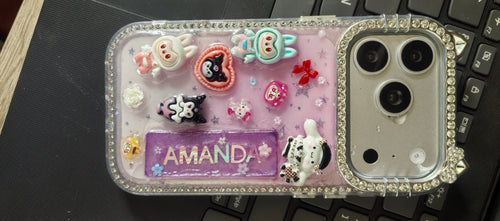 Personalisierte Namen Handgemachte Strass Diamant Kristall Handyhülle für iPhone Serie