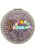 Personalized Name and Birth Month Flower Compact Mirror — Double-Sided 1X/2X Magnifying Makeup Mirror(Small flower)