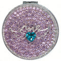 Personalized Monogram Compact Mirror — Double-Sided 1X/2X Magnifying Makeup Mirror（LOVE HEART)