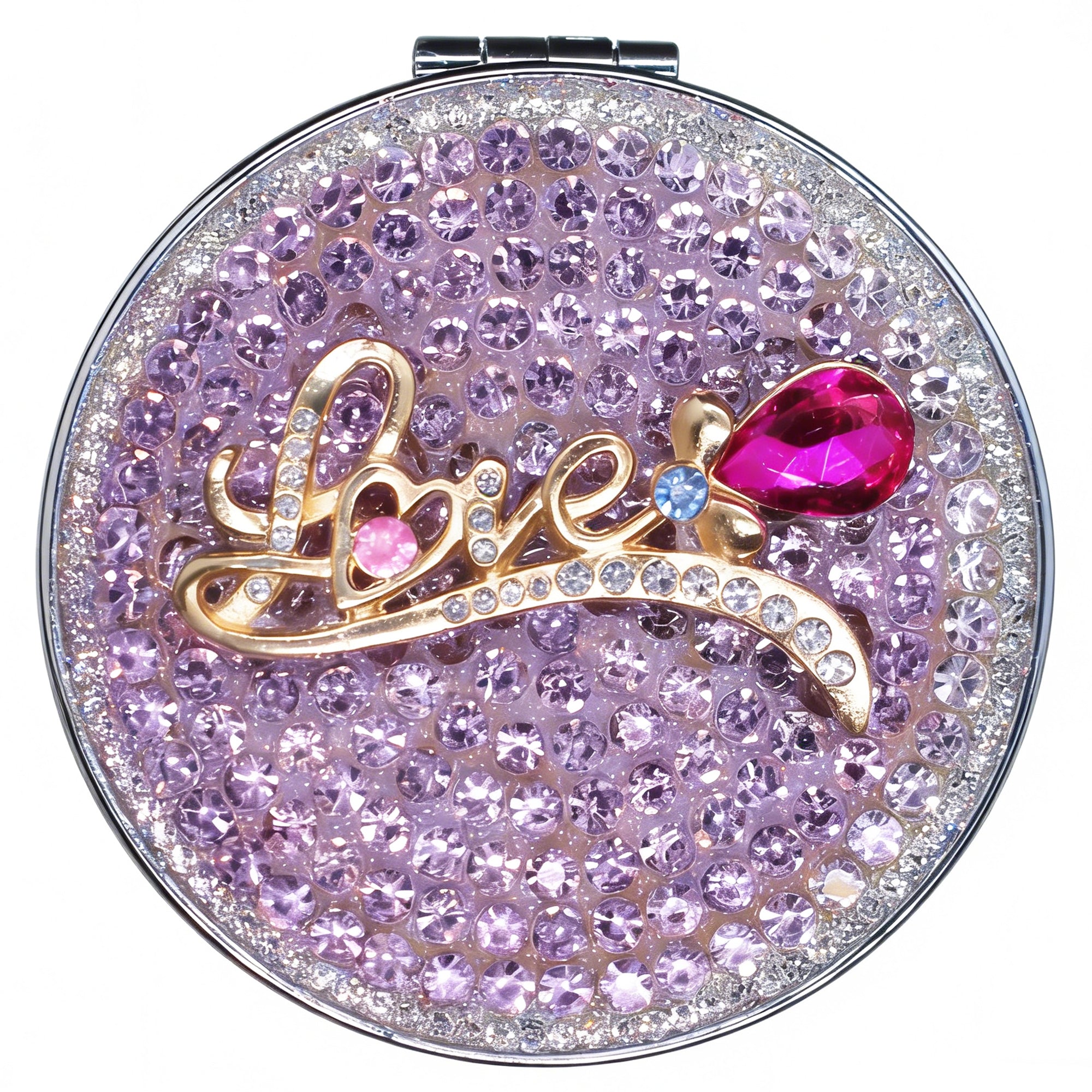 Personalized Monogram Compact Mirror — Double-Sided 1X/2X Magnifying Makeup Mirror