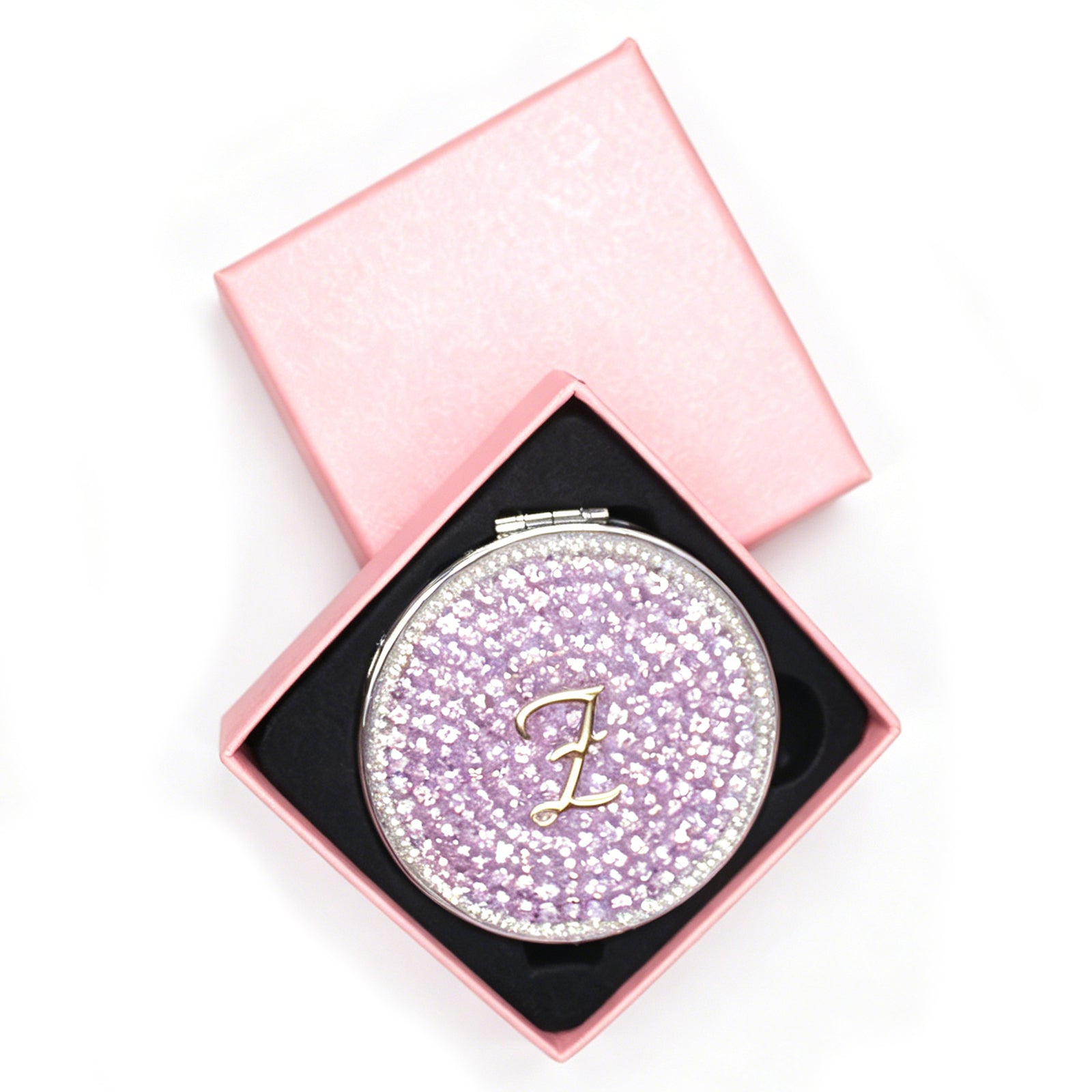 Personalized Name and Birth Month Flower Compact Mirror — Double-Sided 1X/2X Magnifying Makeup Mirror(Small flower)
