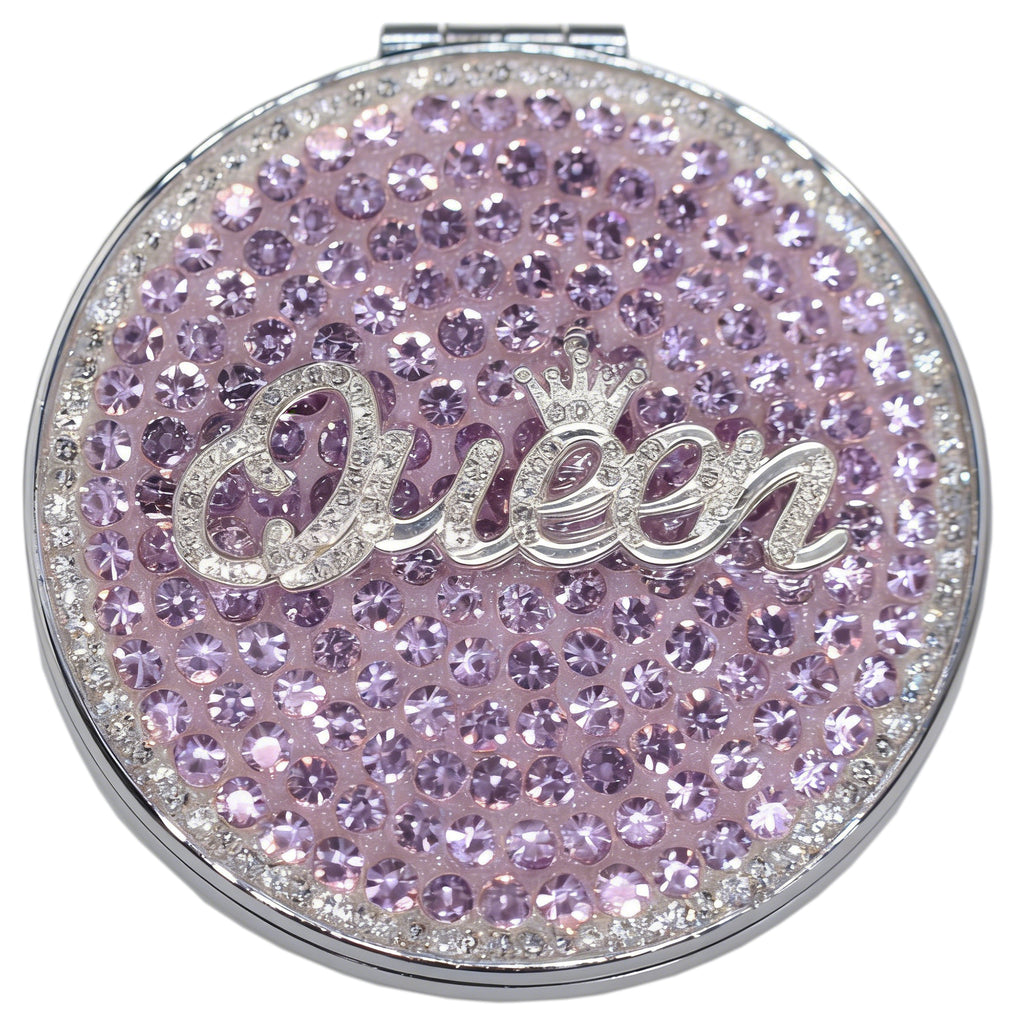 Personalized Monogram Compact Mirror — Double-Sided 1X/2X Magnifying Makeup Mirror
