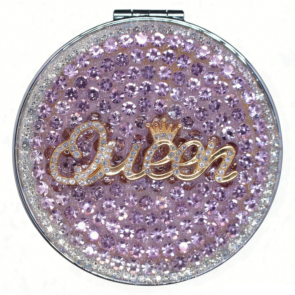 Personalized Monogram Compact Mirror — Double-Sided 1X/2X Magnifying Makeup Mirror