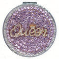 Personalisierter Monogramm Taschenspiegel — Doppelseitiger Schminkspiegel mit 1X/2X Vergrößerung (QUEEN)