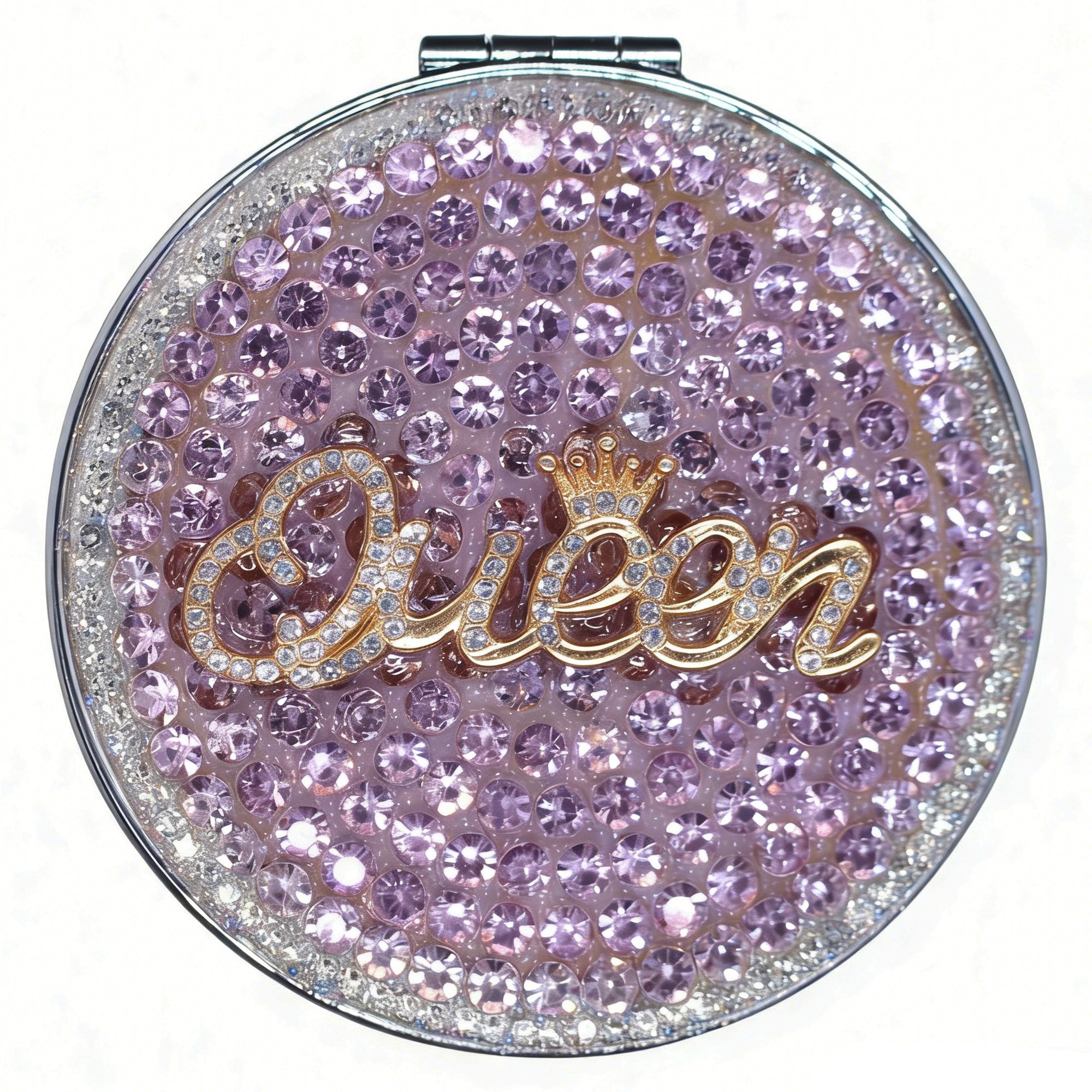 Personalized Monogram Compact Mirror — Double-Sided 1X/2X Magnifying Makeup Mirror