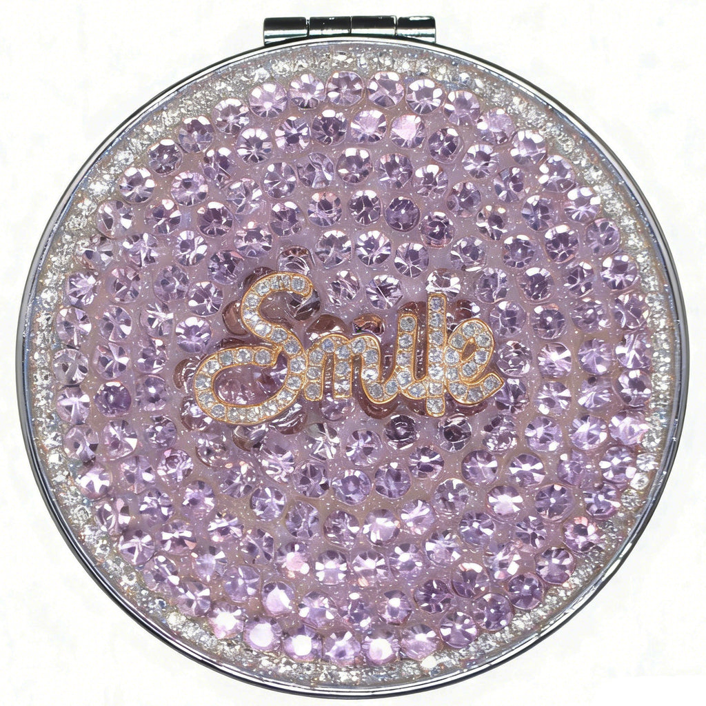 Personalized Monogram Compact Mirror — Double-Sided 1X/2X Magnifying Makeup Mirror（BOW TIE)