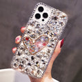 Handmade Rhinestone Phone Case — Sparkling Diamond Heart Crystal Cover for iPhone & Samsung