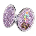 Personalized Name and Birthday Flower Compact Mirror — Double-Sided 1X/2X Magnifying Makeup Mirror(Small flower)
